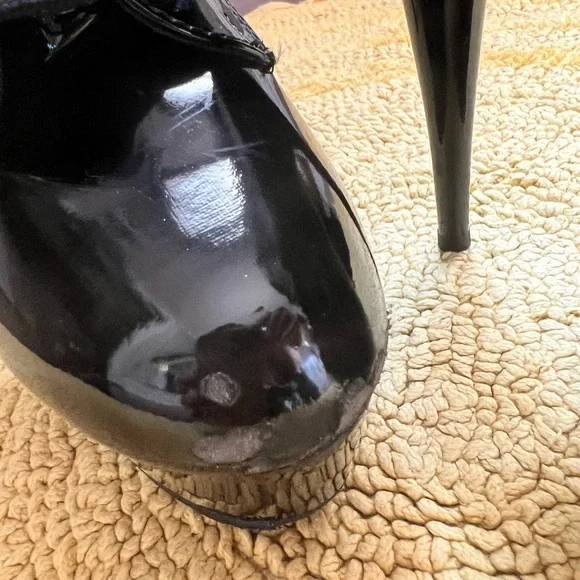 Pleaser Black Patent High-Heeled Boots - Picture 8 of 8